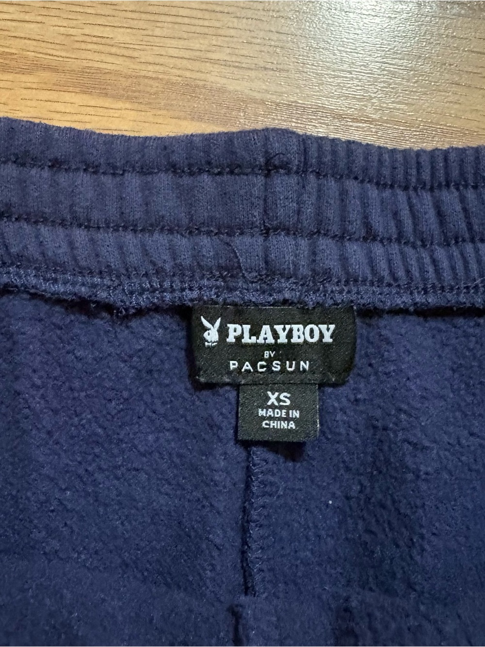 Playboy Bunny Logo Pacsun Blue White Sweat Lounge Shorts XS - Picture 4 of 6
